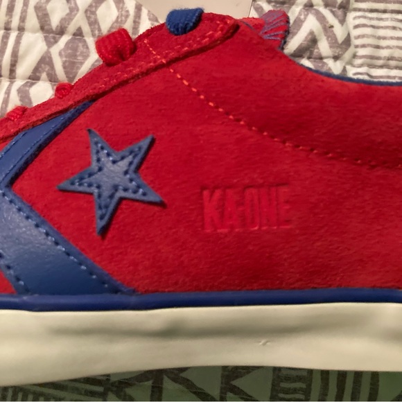 CONVERSE CONS KA-ONE VULC OX SHOES, RED SUEDE/ BLUE/ WHITE - Picture 8 of 11